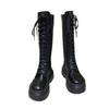 Martin boots spring thin women's 2025 new versatile thick-soled heightening long tube lace-up but knee fashion boots women's boots