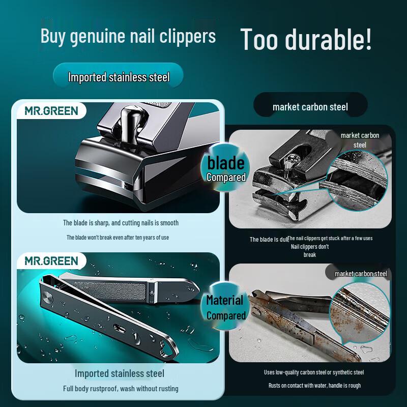 Aige Stainless Steel Large Nail Clipper with Keychain