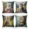 Animal Print Cushion Cover Soft Plush Cartoon Decor For Living Room Sofa