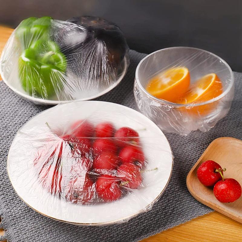 Disposable Food Cover Kitchen Refrigerator Fruit Food Leftovers Stretch Protection Wrap Dustproof Bowls Cups Cover Elastic Bags