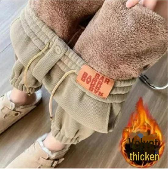 

Женские спортивные брюки из европейского хлопкового бархата осень/зима 2023 года — плотные, свободные, с манжетами, универсальные и модные.