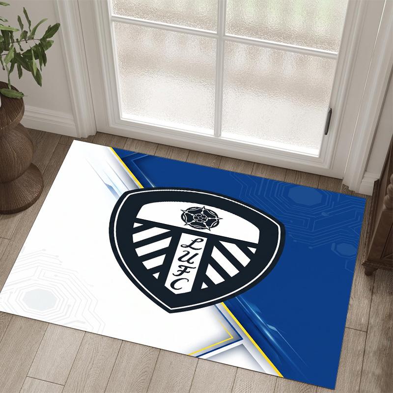 Leeds United Design Kristall Samt Teppich Gemütlich Nicht?Rutschfester Teppich mit Aufdruck für Schlafzimmer Wohnzimmer Eingang