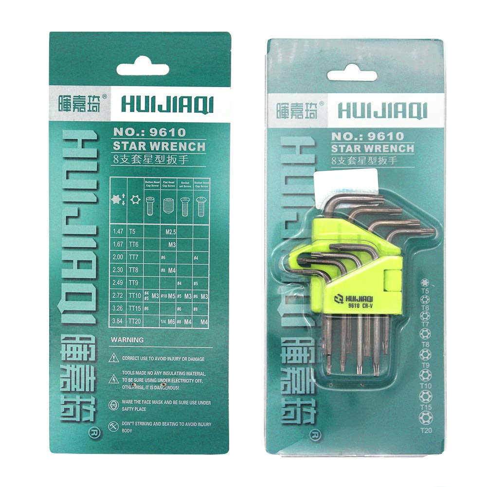Torx Screwdriver Set with and T5 Hex Hex and Torx Compatible with for Mac and Hard Drive and Replacement (8-Piece Set) T6, T8, T9, T10, Star-Shaped