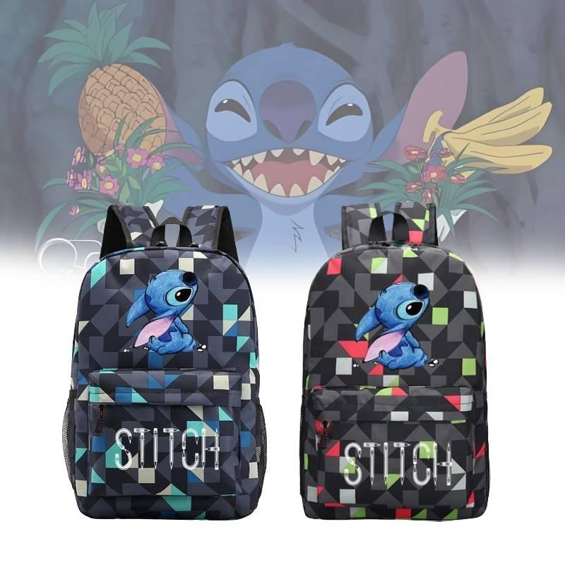 Urban Chic Disney Stitch Backpack Black Canvas Large Capacity Breathable Waterproof
