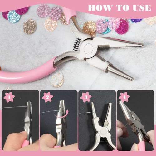 SPEEDWOX Pin Bending Pliers, Round Pliers with Groove, Wire Loop Pliers, Cuttable, Single Round, for Coiling Wire, Circle Bending, Wire Crafts, Beadin