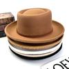 Four Seasons Top Hat Knitted With Felt Hat Curled Edge Flat Top Versatile Sunscreen Women And Men