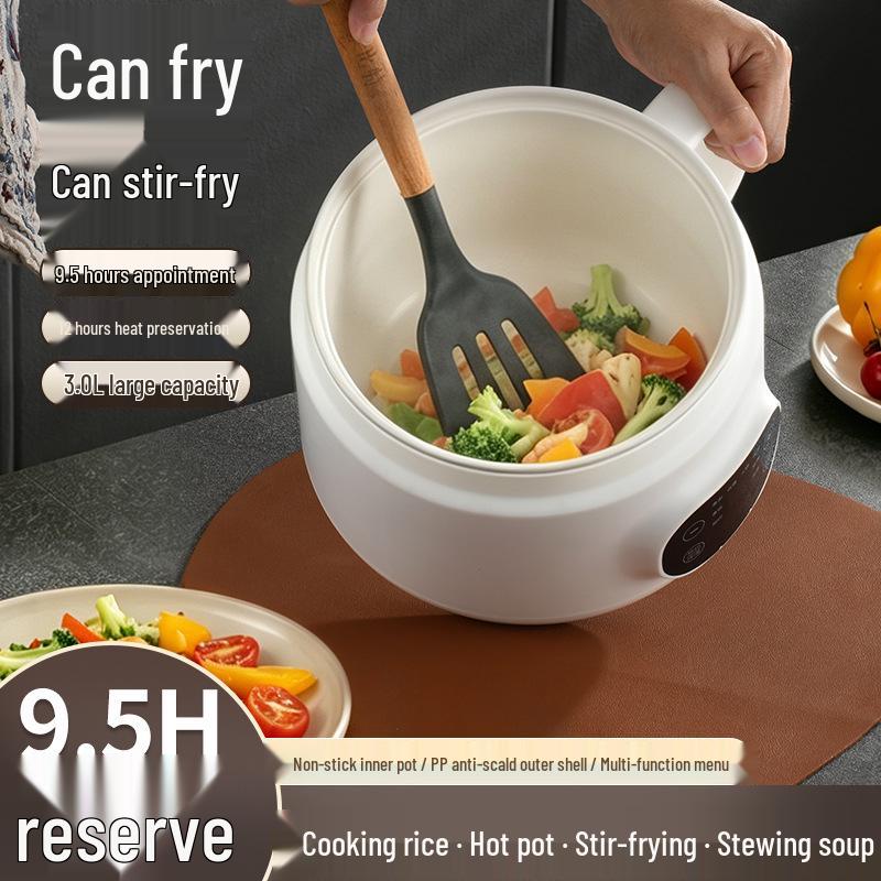 Smart Ceramic Glaze Rice Cooker: Multi-functional Large Capacity Steamer & Fryer with Double Layer Design.