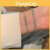 Adjustable Zircon Stone Bangle Bracelet With Geometric Design For Women Fashion Accessories