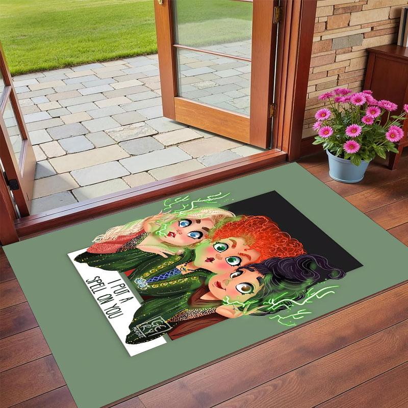 Crystal Velvet Rug Soft Non Slip Indoor Floor Mat Home DecorHocus Pocus Sanderson Sisters