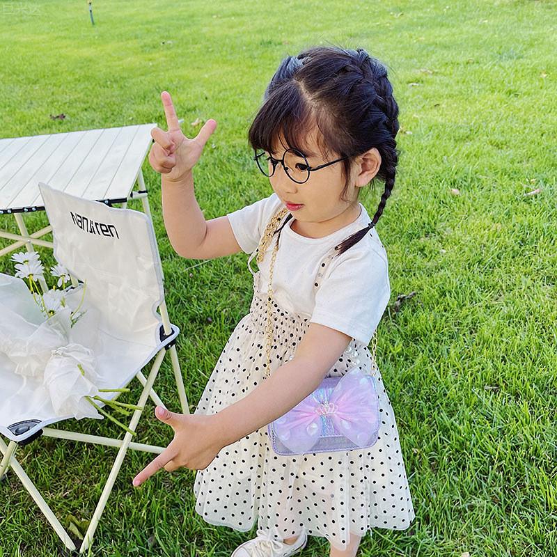 Trendy Breathable And Waterproof Mini Handheld Kids Shoulder Bag With Bow Design