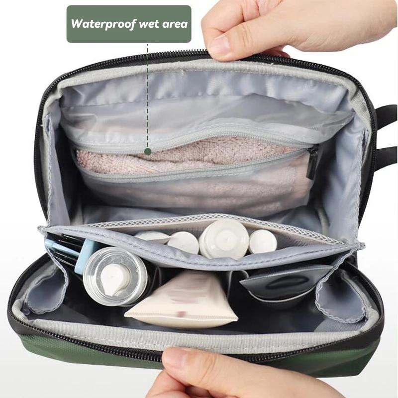 2025 New Dry Wet Separation Wash Bag Large Capacity Storage Bag Waterproof Women Makeup Bag, Suitable for Travel