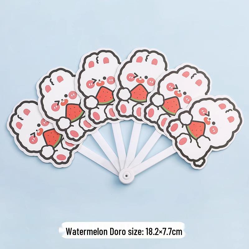 

Портативный милый мультяшный шестисложный маленький складной ручной веер для студентов и детей