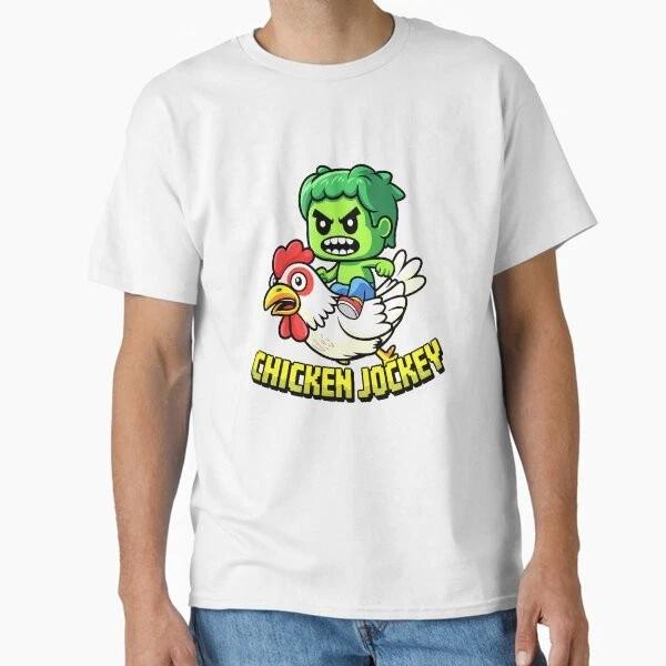 Minecraft Riding Chicken Jockey Classic TShirt Made In UsaAus TShirt S2xl S