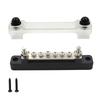 M6 Car Terminal Block Negative Bus Bar 12V 150A Terminal Block 1/4" Power Distribution Block M8 Termianl Bus for Automotive Boat