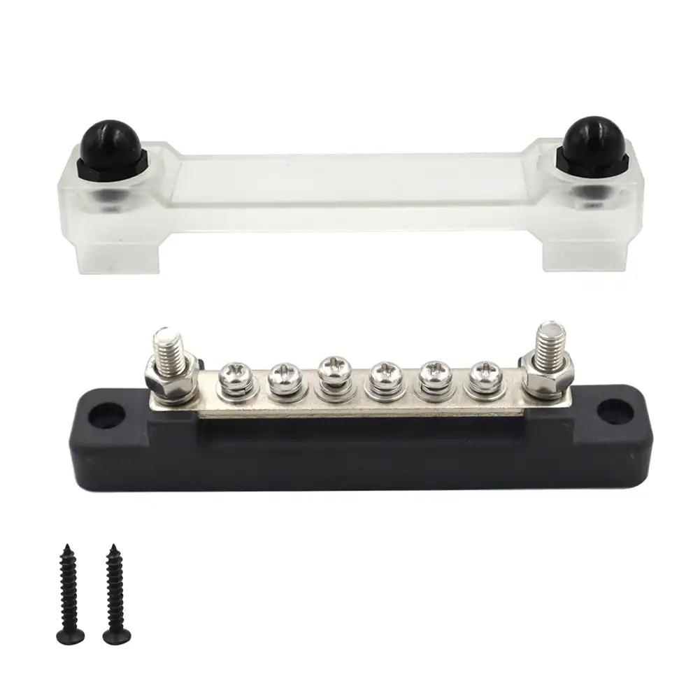 M6 Car Terminal Block Negative Bus Bar 12V 150A Terminal Block 1/4" Power Distribution Block M8 Termianl Bus for Automotive Boat