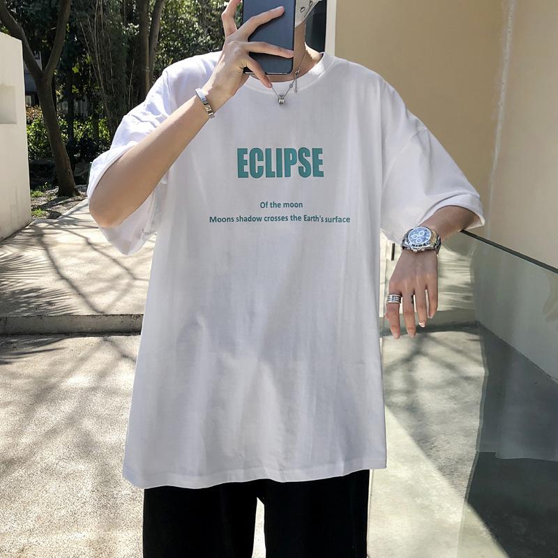 Мужская футболка с коротким рукавом и надписью MoonSummer, повседневная уличная футболка в стиле поп-музыки, топ M белый