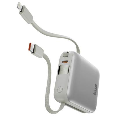 PowerBank 3w1 Bazic Fusion Mini 10000mAh Kabel USB-C/Lightning Szary
