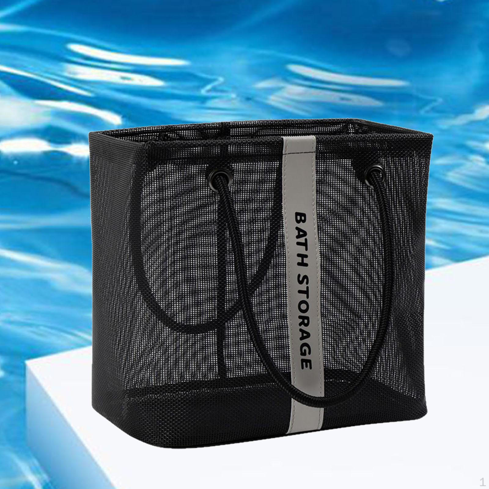 

Mesh Shower Bath Storage,Wide Mouth for Men Women with Carry Handle Tote Bag Toiletry Organizer
