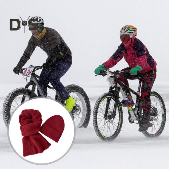 2 szt./zestaw czapka szalik zestaw termiczny podszyty dwuwarstwowa konstrukcja dzianinowy długi szalik zestaw czapek unisex zimowe ubrania sportowe na świeżym powietrzu