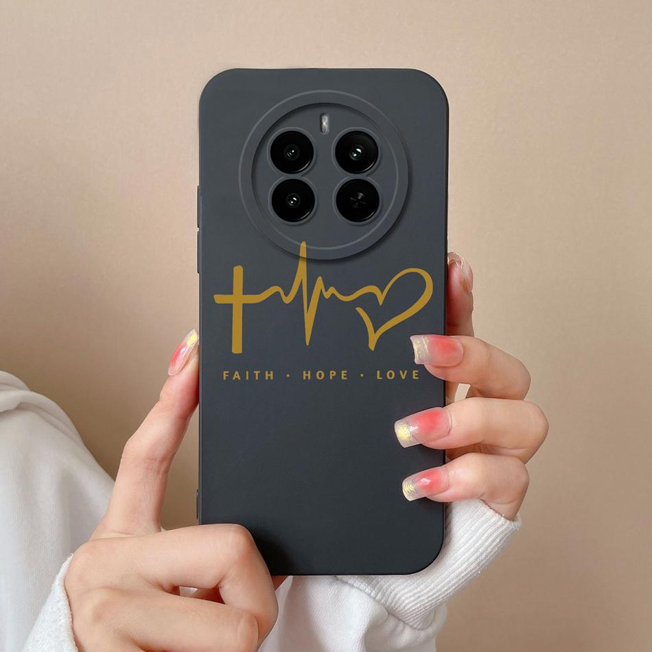 Love Heart Case For Realme 12 Pro Plus 12 Lite Back Cover For Realme12 4G Funda Liquid Silicone Camera Protection Phone Housing