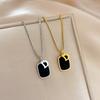 Square D Character Personality Minimalist Furnace Real Gold Necklace Female Collarbone Chain