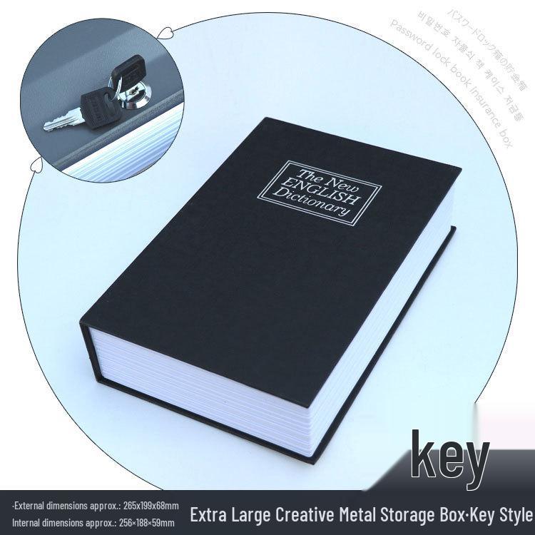 Lockable Metal Book Safe & Coin Bank with Combination Key