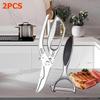 WXCOO Kitchen Scissors Stainless Steel Shears Multi Purpose Scissors with Non Slip Grip Use for Poultry Meat Bones Scissor BBQ5
