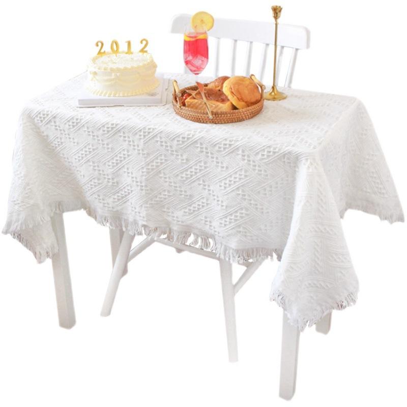Tablecloth White Thickened Versatile Dormitory Dressing Table Dust-Proof Photography Background Cloth Picnic Dessert Table Mat