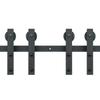 8FT Sliding Barn Door Hardware Kit, 330LBS Heavy Duty Barn Door Track Kit for Double Doors, Fit 3.7-4.3FT Total Wide and 1.3"-1.8" Thick 2 Door Panel,
