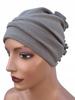 Luba Beige Gray Women' Spring Turban with Ruffles, Light and Comfortable, Made of Cotton