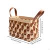 Rectangular Woven Basket Handwoven Storage LeatherStyle