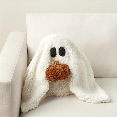 Poupée d'oreiller en peluche citrouille fantôme d'halloween, jouet en peluche mignon et mystérieux pour enfants, décoration de chambre, cadeau de noël