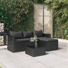 VidaXL Garden Furniture Set Black Wicker 362330