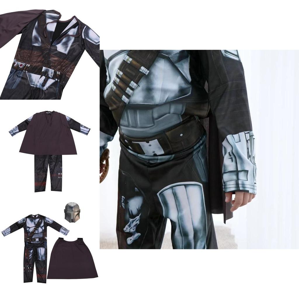 Star Wars Mandalorianer Halloween Kostümset für Jungen; Overall, Maske und Umhang inklusive!