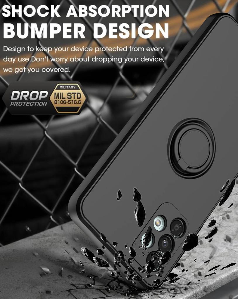 For Samsung Galaxy A03 A11 A12 A22 A30 A33 A32 A51 A52 A71 A72 Magnetic Ring Holder Cover Fall-new Liquid Silicone Case
