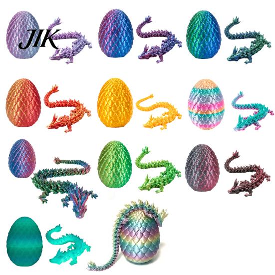 Unique Easter Present 3D Printed Mini Dragon Egg Articulated Fidget Toy Inside Kids Playset Basket Stuffers Collectible Flexible Gift for Teens