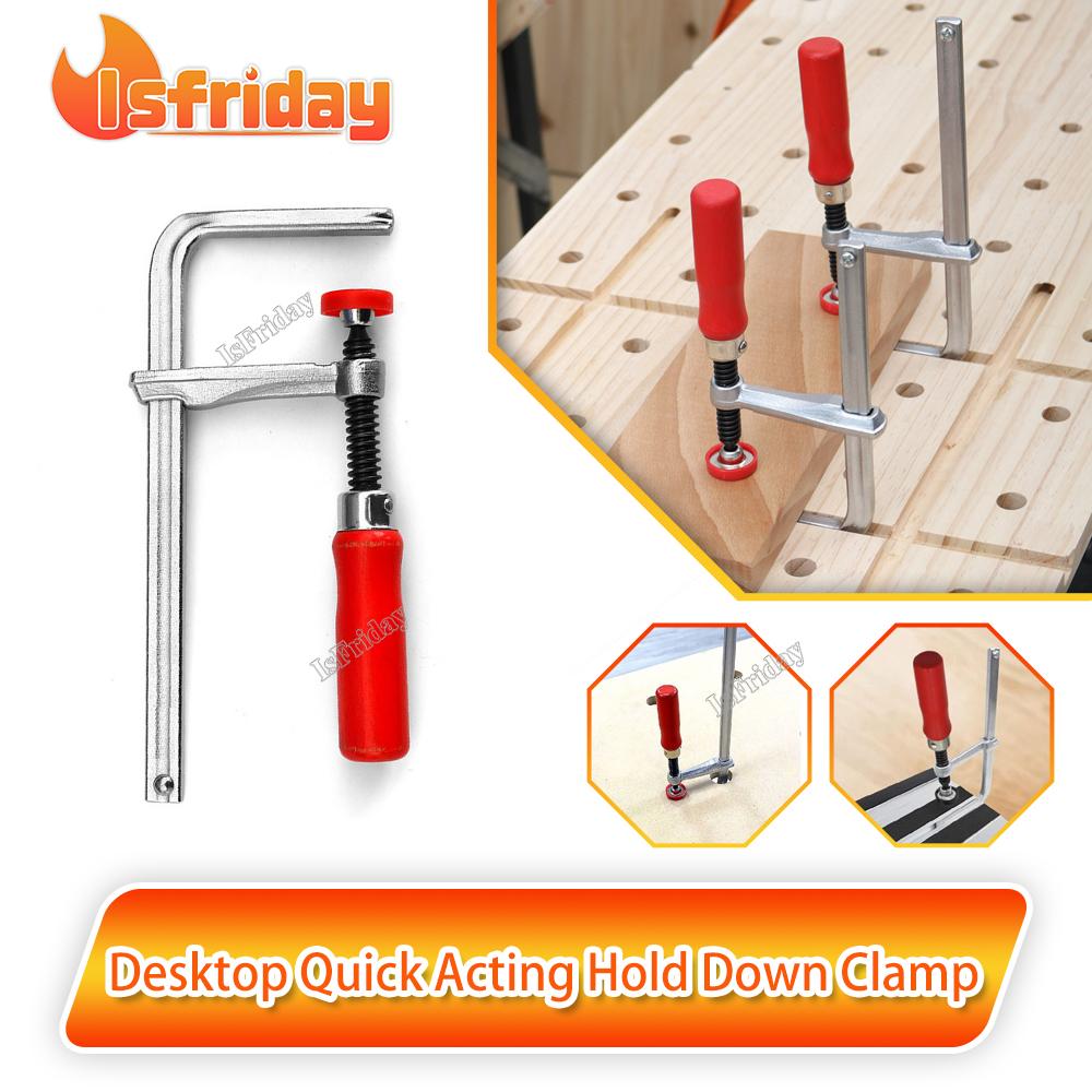 

1 шт., быстродействующий зажим для столярного рабочего стола, настольный зажим, быстрофиксируемый зажим для столярных верстаков с отверстием 30 мм, инструмент Ratc