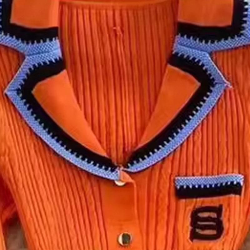 

Женское трикотажное платье с цветной вышивкой, воротником поло, коротким рукавом, длинное, облегающее, элегантное S оранжевый