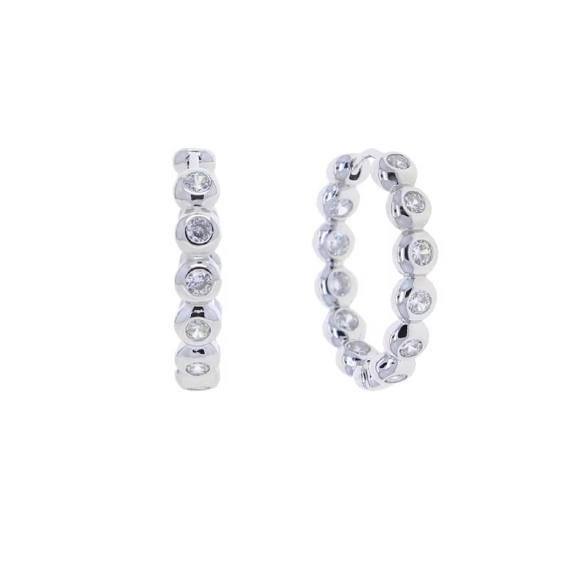 2026 New Classic Simple Women Jewelry Gold Plated 5A Cubic Zirconia Geometric Round Dots Huggie Hoop Earring