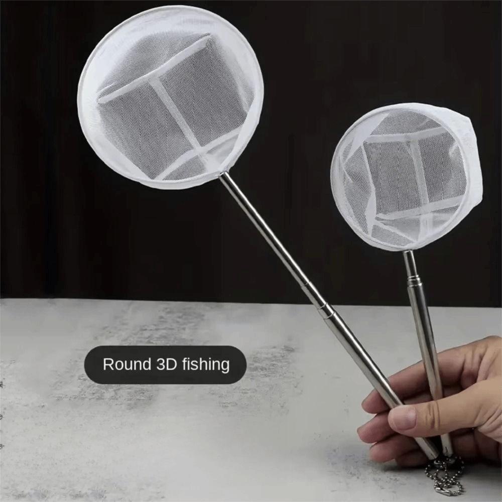 Fine Net Aquarium Dip Net Stainless Steel Fishtanks Cleaning Net Retractable Fishing Net Fish Tank