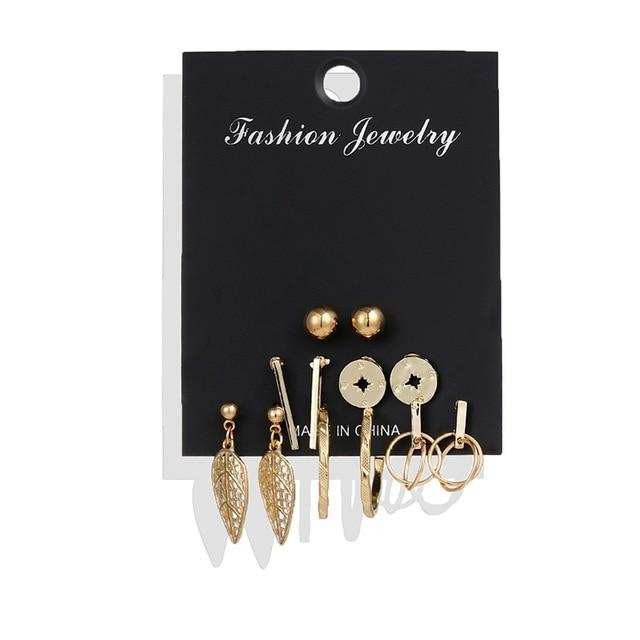 Women 'S Earrings Set Pearl Earrings For Fashionable Jewelry Women Bohemian Chic Style Geometric Crystalline Heart Stud EarringsFashion Stud
