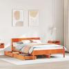 Vidaxl Bed Frame Without Mattress, Waxed Brown, 150X200 Cm, Solid Pine