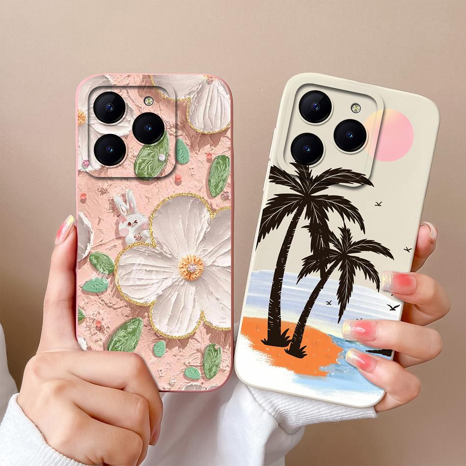 Case For Realme C61 C63 Cute Girl Phone Covers For Realme C 61 Camera Protection Liquid Silicone Anti Drop Soft Back Cover Capa