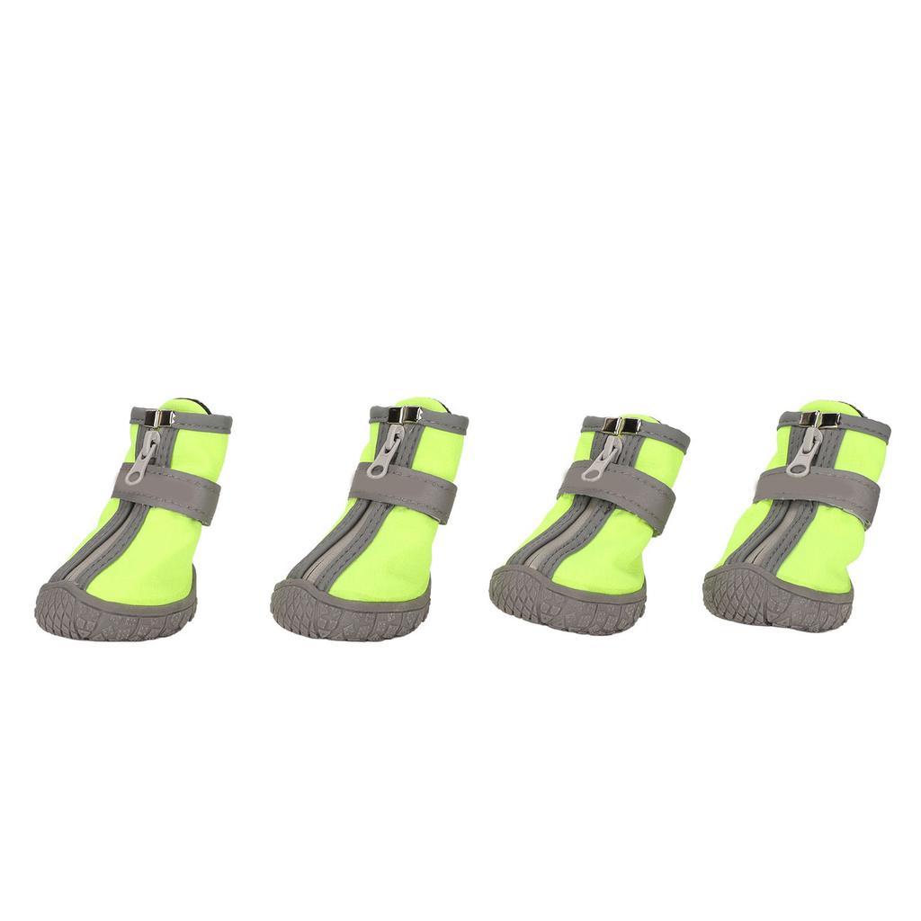 Dog Warm Boot Waterproof Breathable Reflective Prevent Slip Soft Sole Puppy Shoes for Outdoor Green