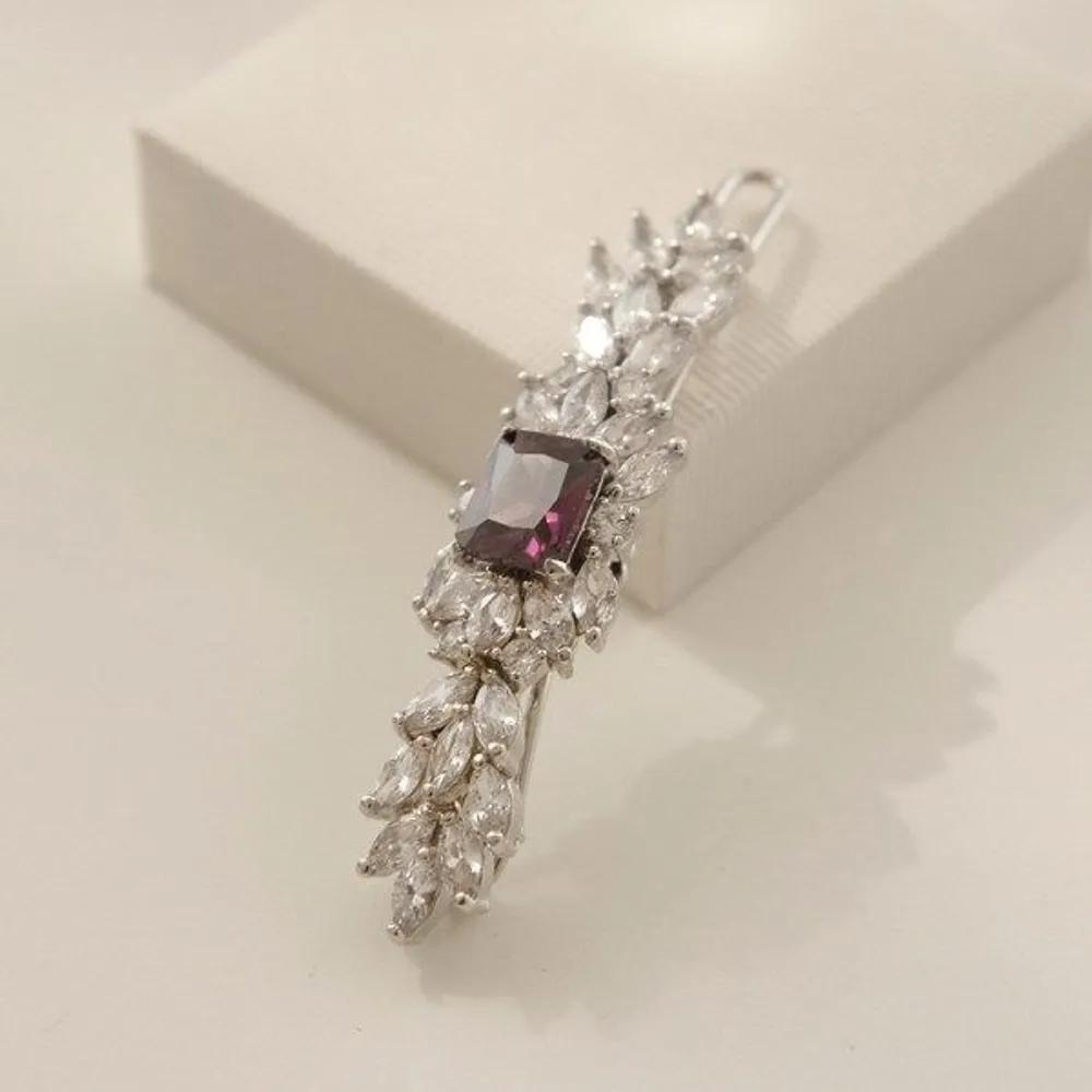 J Lauren Purple Square Cubic Hairpin H0822