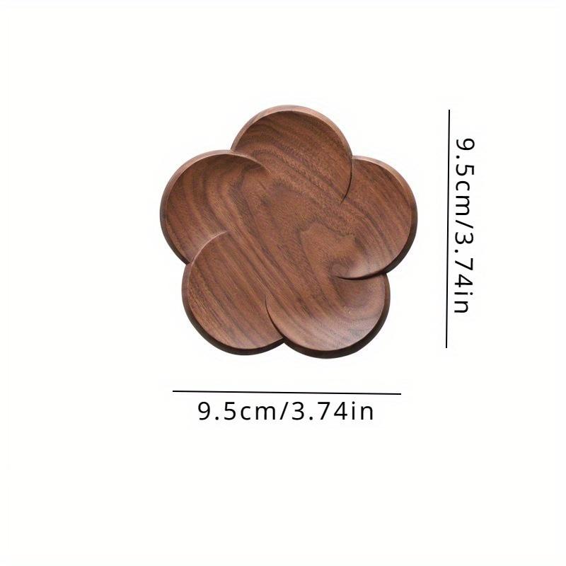 1pc Stylish Handcrafted Black Walnut Wood Coaster and Tea Cup Holder with Heat Insulation