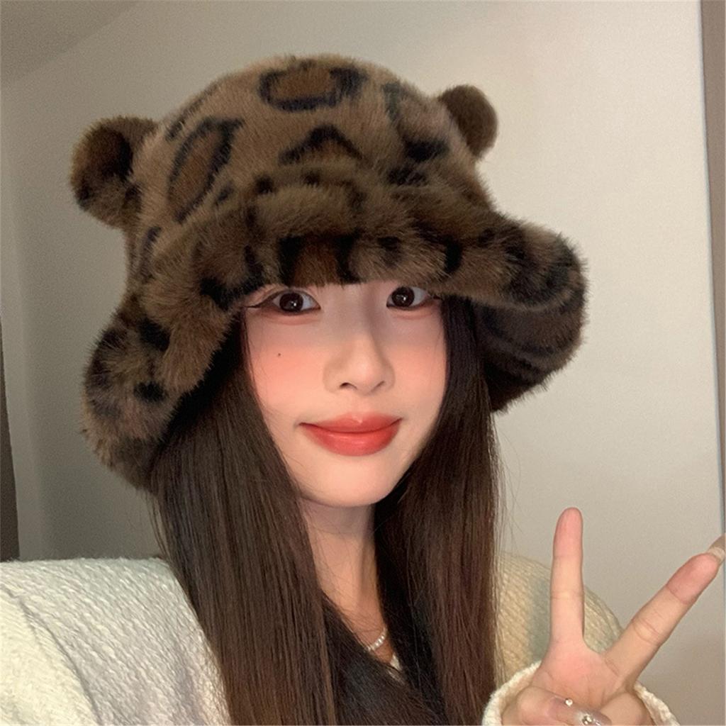 Kids Ushanka Head Wrap Thicken Furry Bear Hat for Climbing Skiing Sports Ushanka Fisherman Hat Oversized Headwear