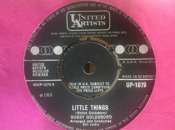 

7-дюймовая пластинка БОББИ ГОЛДСБОРО - Мелочи UP1079 United Artists 1965 Великобритания Рок Б/У