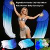 120/150/180cm Kid Women Belly Dancing Fan Tricolor Gradient Practice Long Imitation Silk Fans