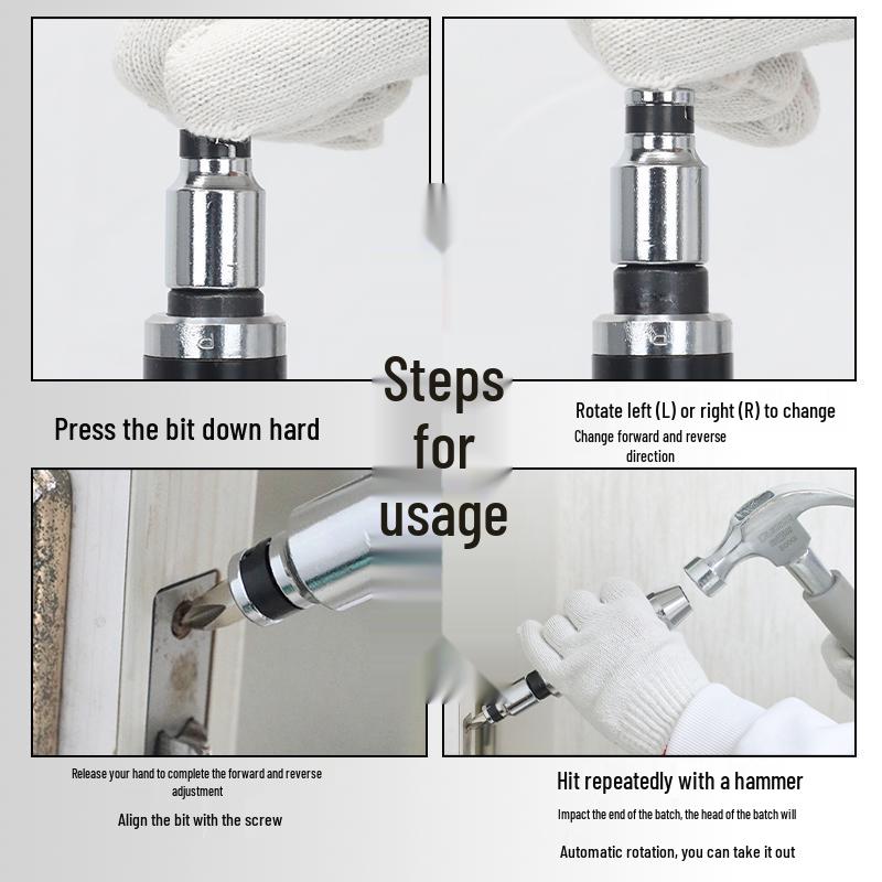 Multifunctional Cross Impact Bit Set & Screwdriver with Round Head Drill Bits